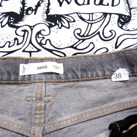 Mango || Massy Wide Leg Grey Jeans NWT - Picture 8 of 10